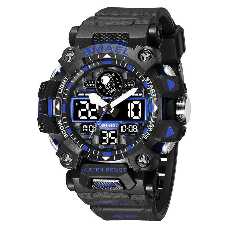 Smael Smar 8078 astronauta deportes al aire libre reloj de aleación de los hombres fresco impermeable función reloj electrónico
