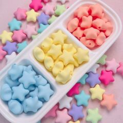 亚克力奶油马卡龙橡皮手感漆胖五角星diy手机链直孔串珠饰品配件