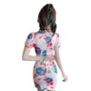 Short sleeve slim fitting China-Chic printed retro cheongsam dress