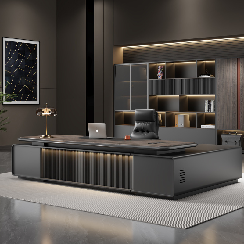 Painted Boss Desk, President and Chairman Desk, High-End Executive Desk, Manager Office Desk and Chair Combination Furniture Painted Boss Desk, President and Chairman Desk, High-End Executive Desk, Manager Office Desk and Chair Combination Furniture
