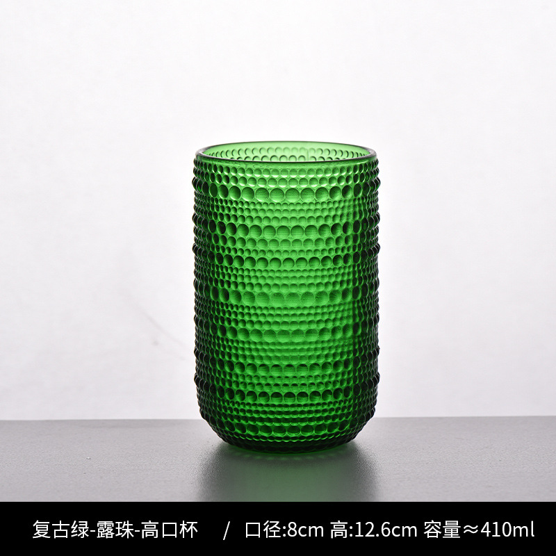 Copa de rayas verticales de vidrio retro europeo, copa de vino tinto, copa de postre alto de helado, copa de vino de frutas de uva de champán casero