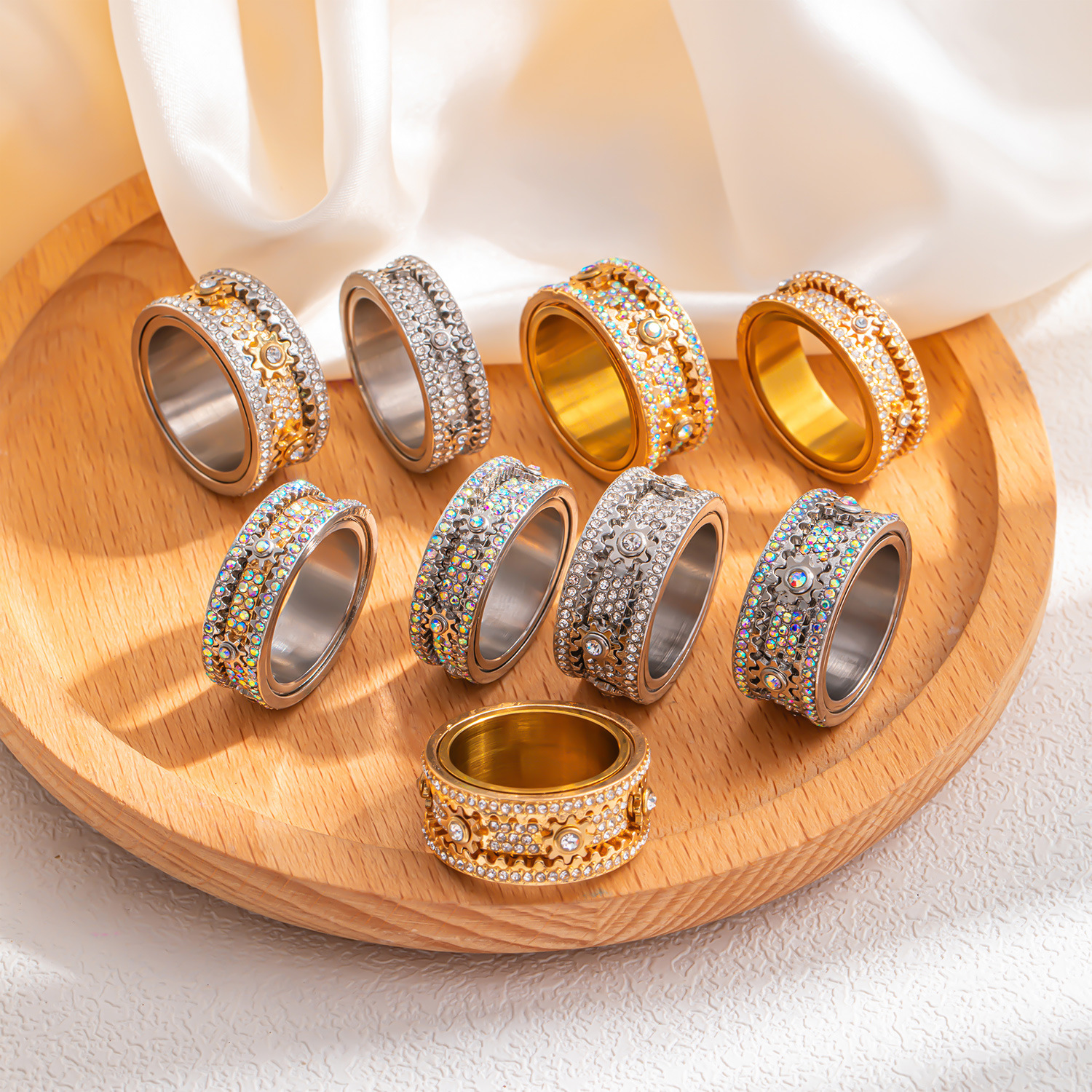 CNC Volldiamantbesetztes Vollsterngetriebe Kann Gedreht Werden Ringpaar Drehbarer mechanischer Dekompressionsring_voghion.com