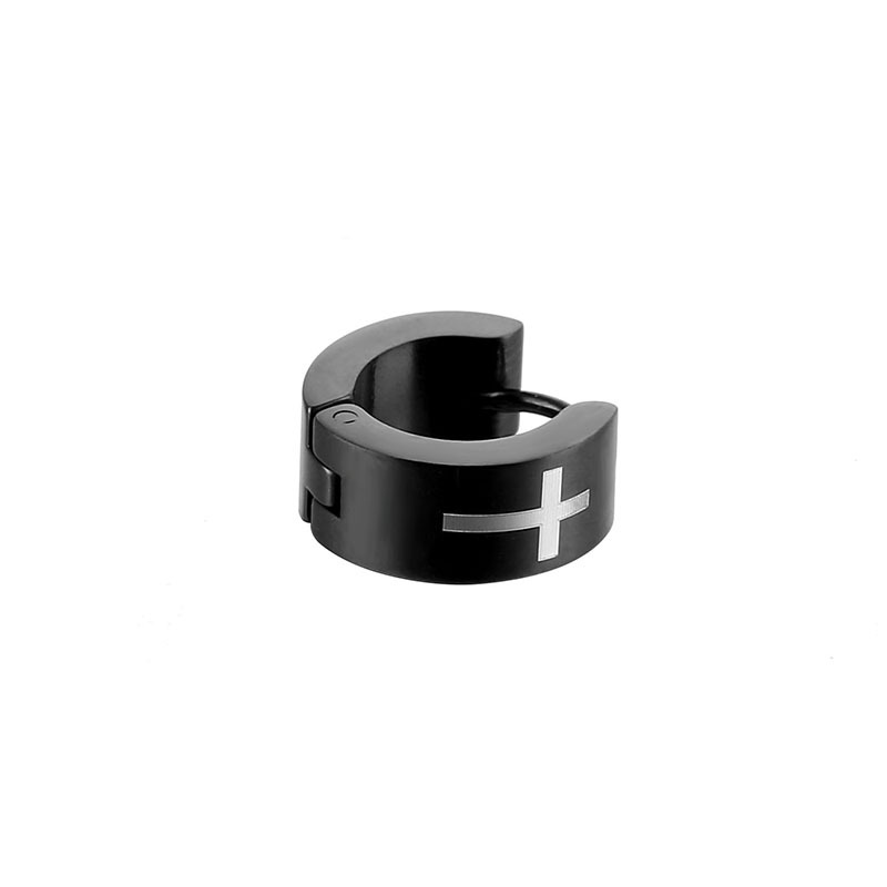 1 Piece Hip-hop Geometric Cross Polishing Plating Stainless Steel Ear Clip display picture 5