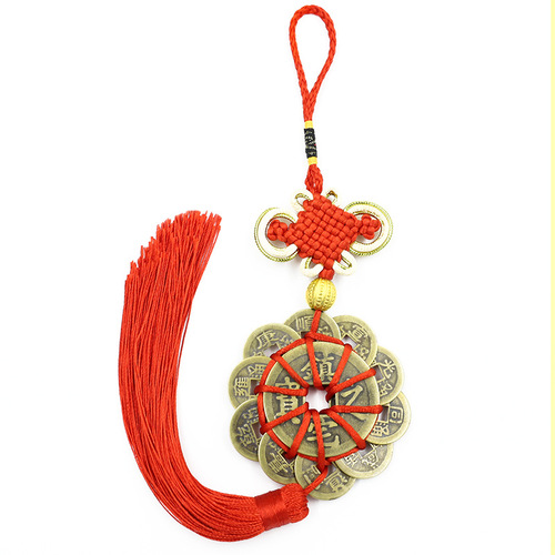Pure copper Ten Emperors Plum Blossom Boutique Phnom Penh Knot Five Emperors Money Car Hanging Home Feng Shui Pendant Five Emperors Money Pendant Wholesale