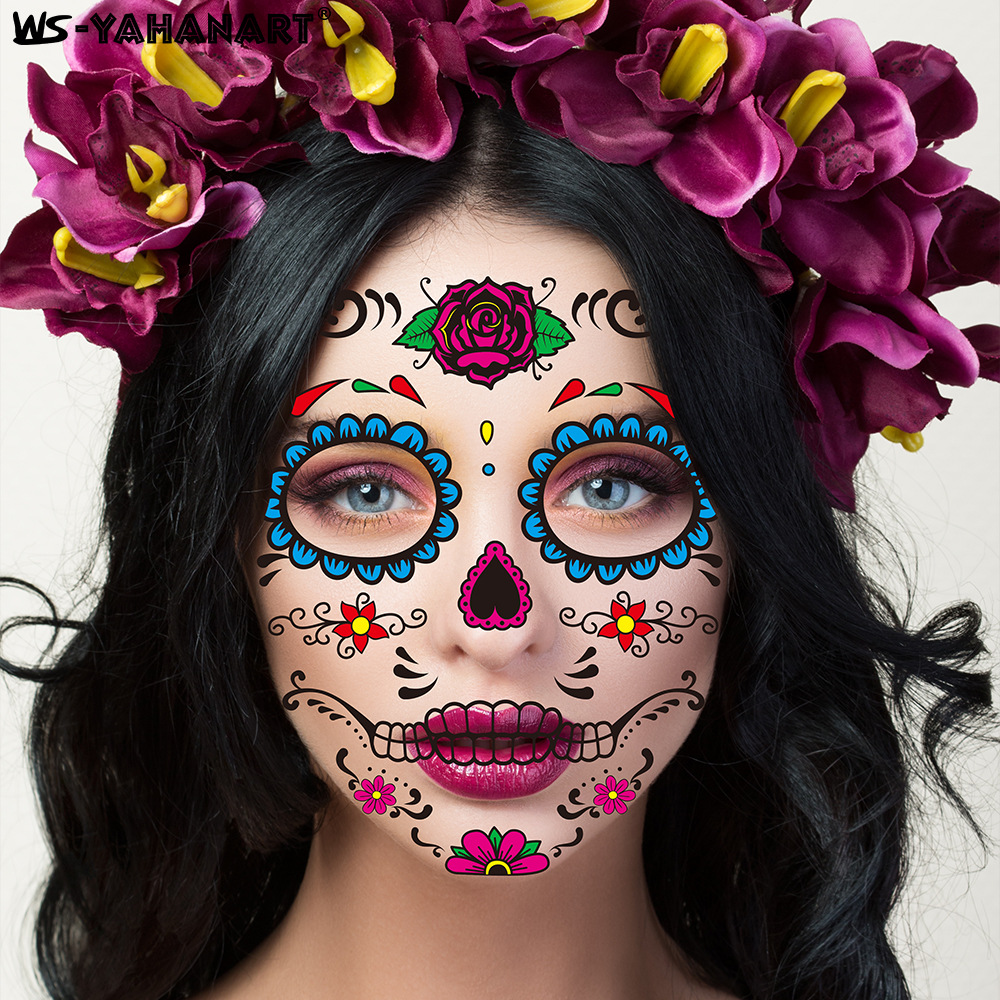 Tatuajes Temporales Faciales de Halloween de Papel de Transferencia para Mascaradas