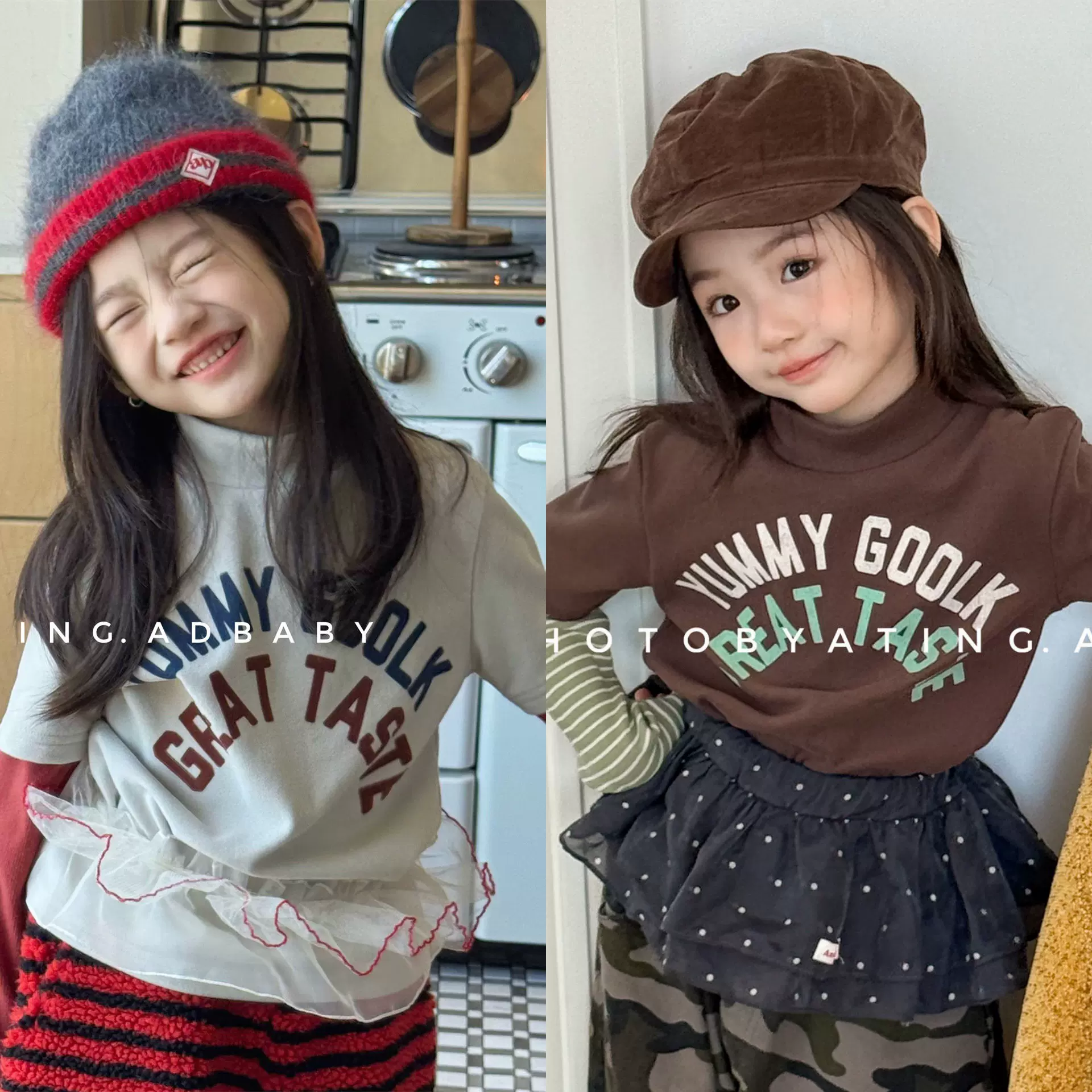 2025童装秋冬款儿童韩版高领磨毛T恤男童女童冬装长袖打底衫6615