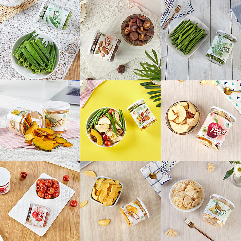 批发蔬菜水果干 罐装整箱秋葵香菇苹果刀豆南瓜秀珍菇混合果蔬脆