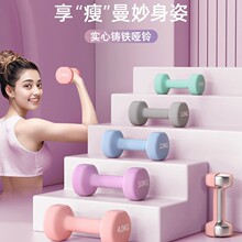哑铃女士健身家用运动器材子瑜伽实心纯铸铁杠铃亚玲2kg一对防滑a
