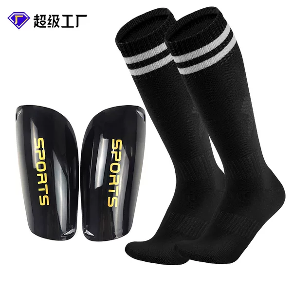 Children's soccer shin guards and soccer socks, a two-piece set, long soccer socks specifically designed for protecting the lower legs, wholesale