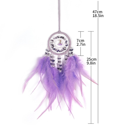 High-end crystal stone car pendants, exquisite car pendants, feather dream catchers, wind chimes, rearview mirrors, car accessories wholesale