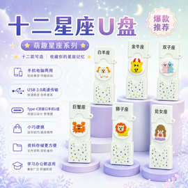 创意十二星座u盘高速传输3.0大容量双接口手机电脑两用可制定