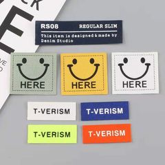 New-style smiley-face letter apparel accessories: DIY matching decorative offset-printed fabric labels for hats, sleeves, socks, and patch stickers