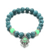 Turquoise jewelry for yoga, elastic beaded bracelet natural stone, European style