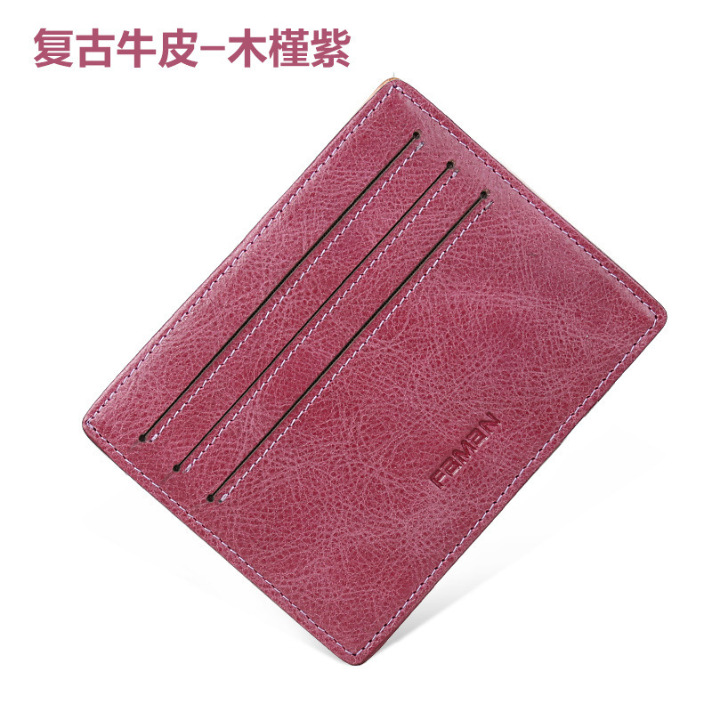 Cartera ultrafina Cartera de conducir de cuero para hombre Cartera de conducir para mujer Cartera de tarjeta Cartera de crédito de posición de tarjeta múltiple Cartera pequeña
