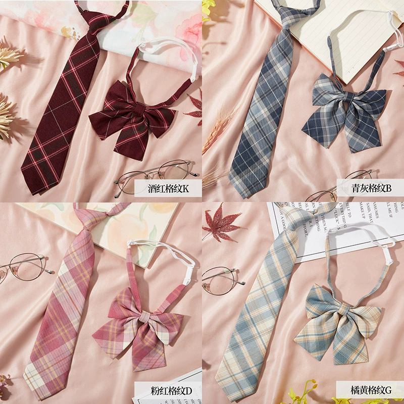 Винный красный клетчатый jk галстук-бабочка женский стиль выпускной фотографии