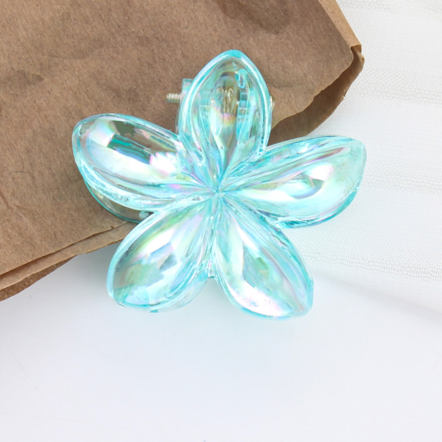 Red huevo flores flores clip para el pelo clip para la cabeza de las mujeres clip para el cabello de tiburón de vacaciones al mar adornamiento para el cabello de alta calidad