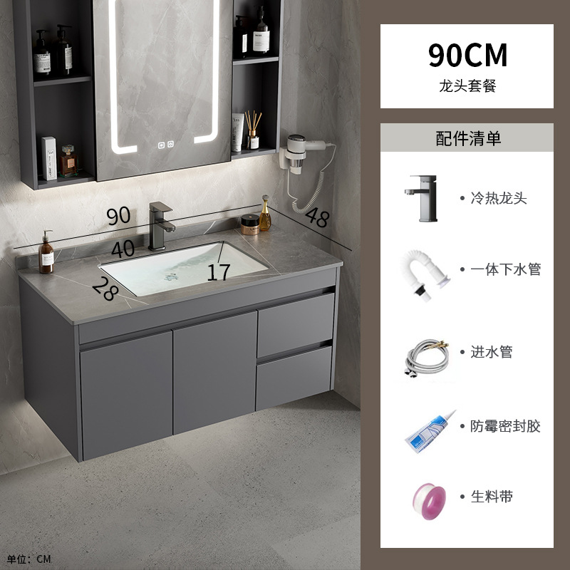 90 tablero de roca doble cajón + grifo