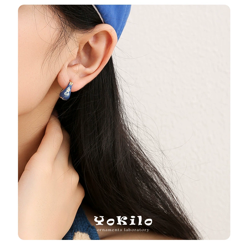 Китайские универсальные эмалированные изделия вручную, серьги, китайский стиль