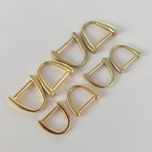 服饰箱包五金 3分D扣挂镀锌合金高D扣 浅金色b型扣 拉链拉头D型环