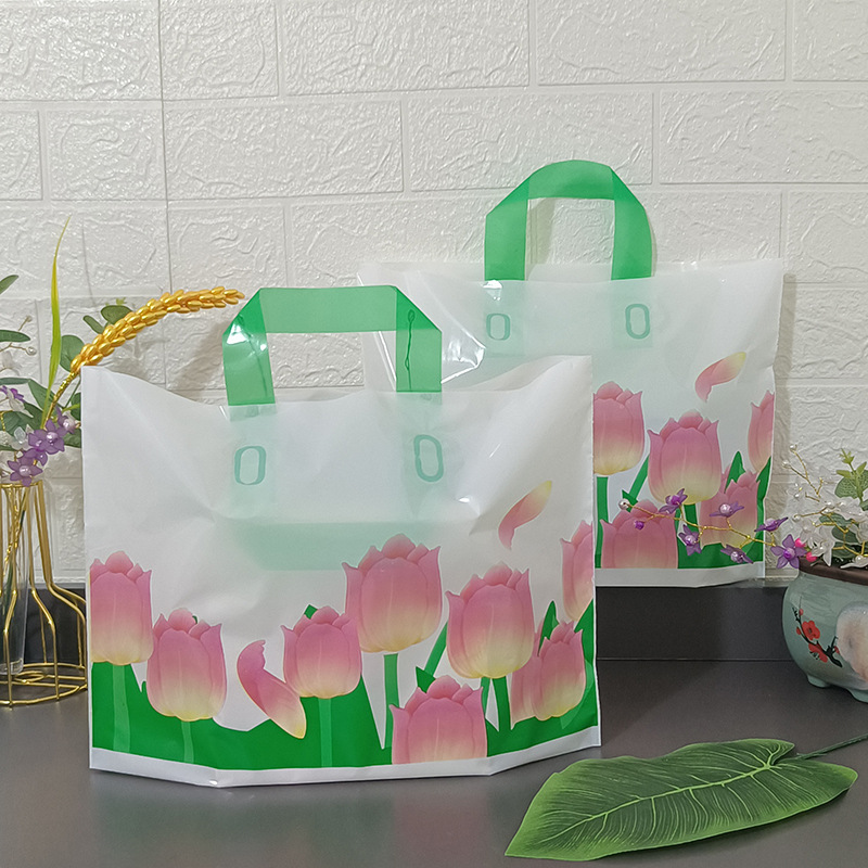 Tulip tienda de ropa bolso de compras simple ins bolsa de embalaje bolsa de plástico al por mayor