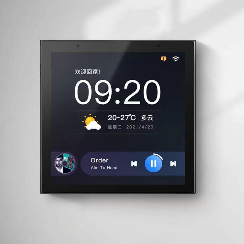 涂鸦wifi背景音乐控制面板Zigbee3.0网关多功能4寸智能中控屏
