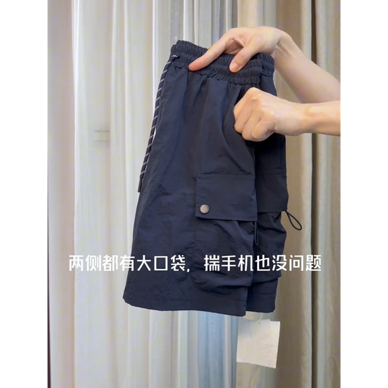 藏蓝色工装半身裙女2025夏季新款美式复古松紧腰休闲百搭a字短裙|undefined