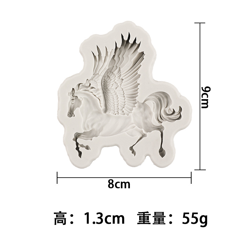 Pegasus alas caballo carrusel unicornio fondant cake chocolate DIY molde de silicona para hornear en stock lot