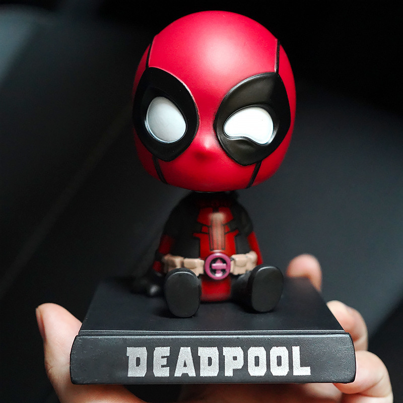 リベンジャーズデッドプールヒーロー車の装飾品スプリングボブルヘッド漫画クリエイティブカーアクセサリー車の装飾|undefined