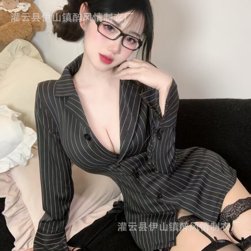 Secretary OL Uniform Tempting suit Ting Sex Lingerie Uniform No-off Bed Passion Pajamas Professional Suit Queen