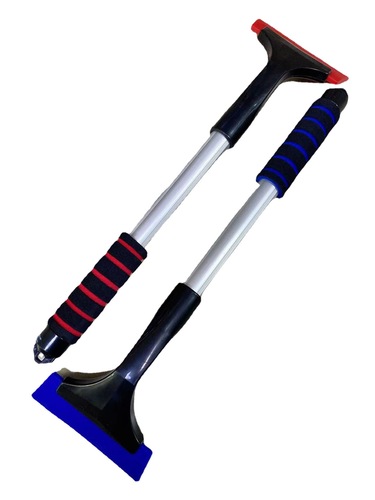 Car Oxford snow shovel with long handle and extended snow scraping tool. Car winter ice shovel and snow scraper to remove ice and frost. Snow shovel