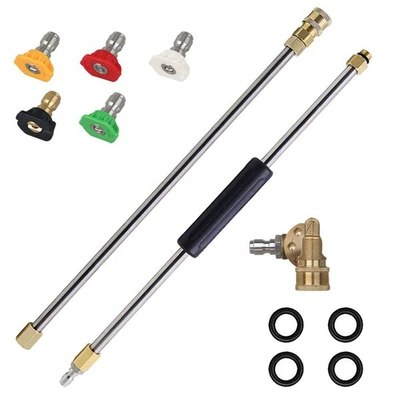 4000Psi Set, High pressure car wash water gun - extended-rod-2-piece-set-copper-five-gear-version
