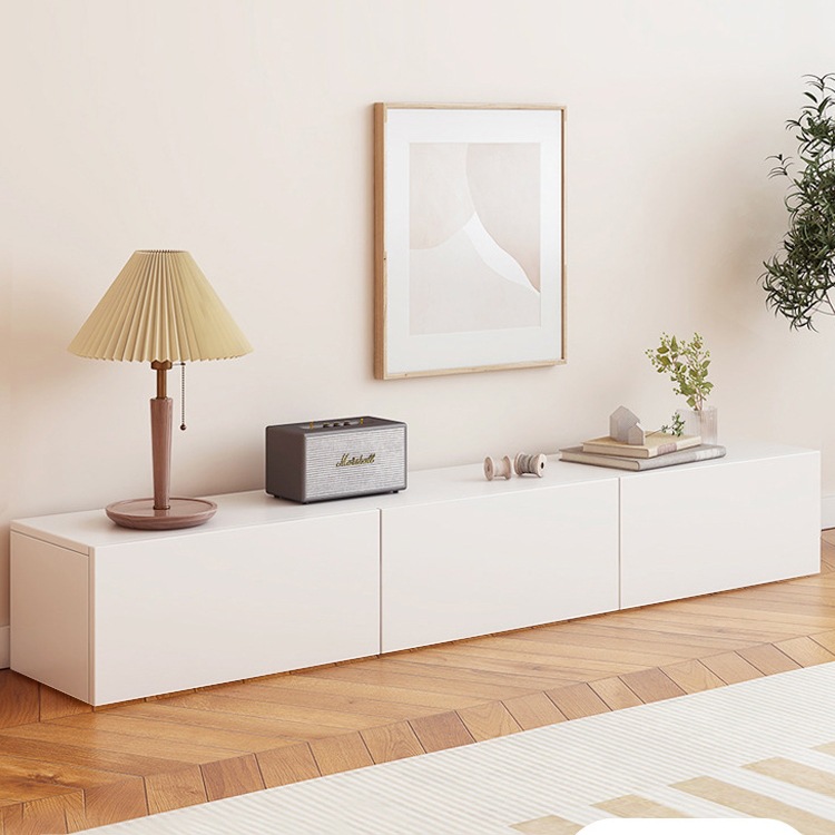 Tv Cabinet Simple Modern Living Room Home Small Apartment Nordic Floor Cabinet White Cream Style Tv Cabinet Set E^