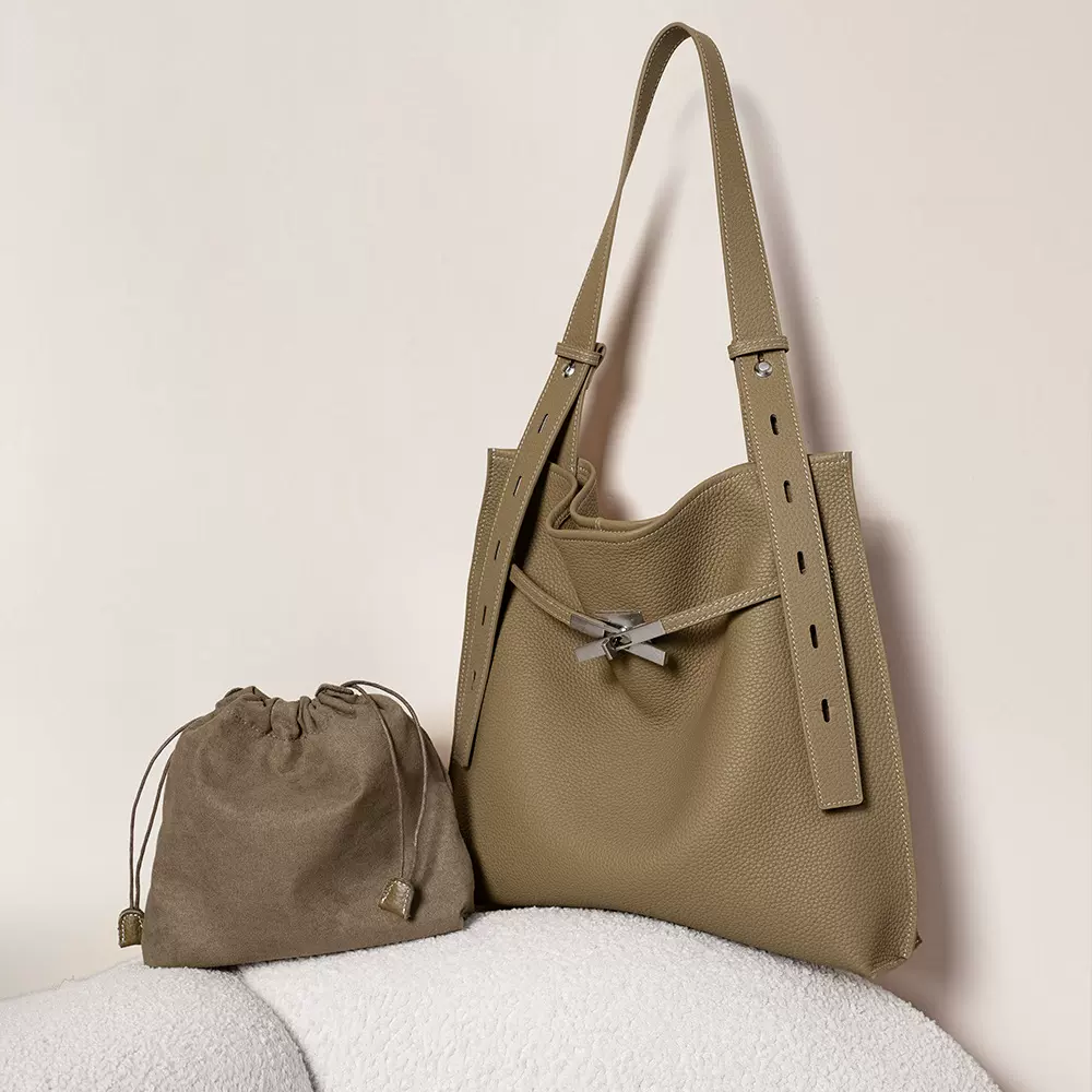 2026新款牛皮真皮单肩包轻奢斜挎包凯利包大容量托特包女士手提包