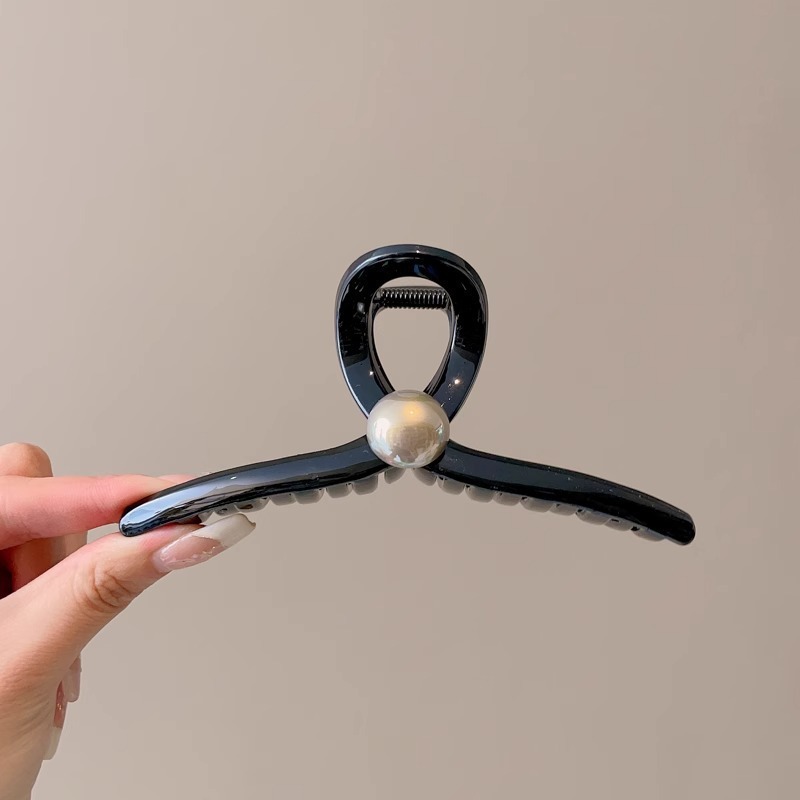 韓国大型アクリルサメクリップヘアアクセサリーシンプルなヘアクリップ女性の後頭部ヘアピン帽子卸売|undefined