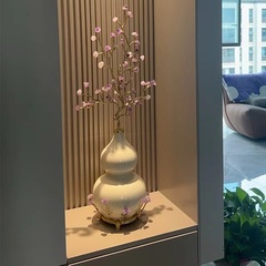 紫水晶发财树葫芦摆件客厅乔迁玄关入户装饰紫气东来