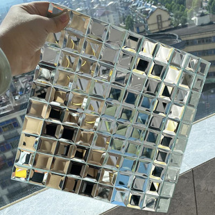 Mosaic Mirror Crystal Glass Stereo Self-Adhesive Decorative Tile Edge Tv Hotel Lobby Frame Ktv Wall Sticker