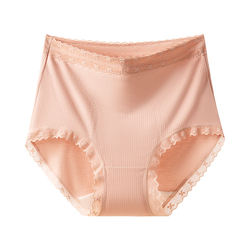Cálido, cintura alta, abdomen, encaje sin costuras, ácido poliláctico, entrepierna antibacteriana, parche grueso de invierno, ropa interior de algodón cálido, damas.