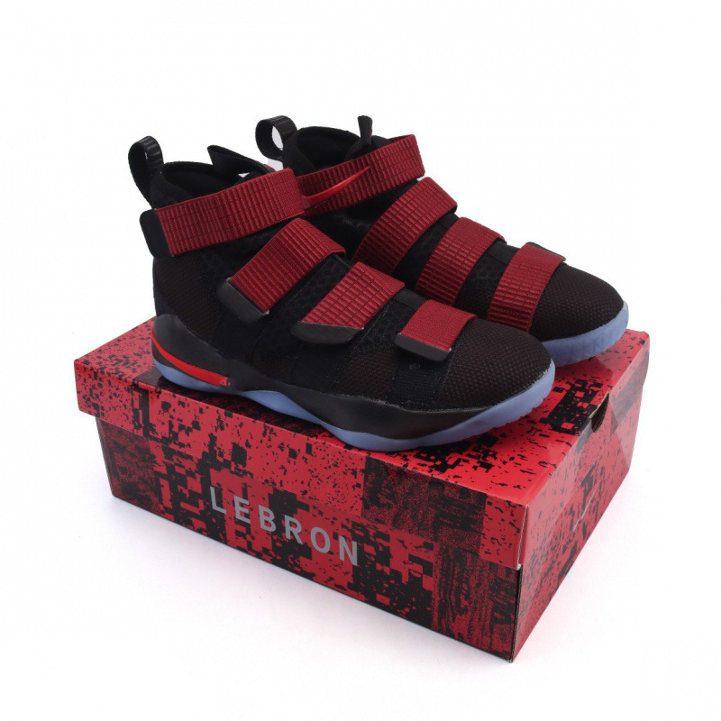 Putian Shoes Pure Original Lebron Practical Basketball Shoes Men's High-Top Velcro Sneakers Soldier Soldier Sneakers