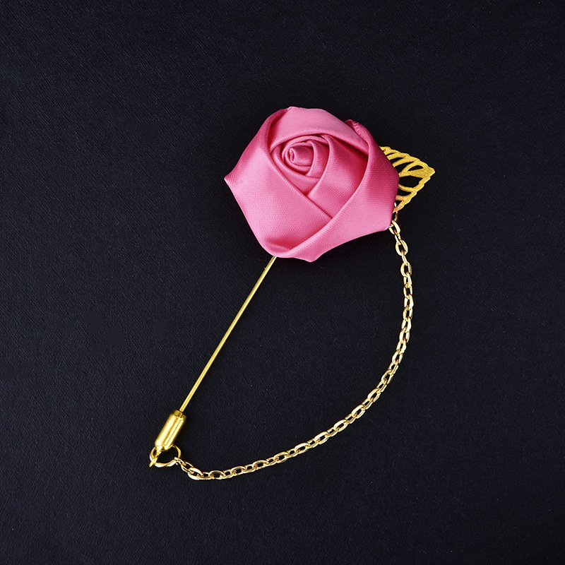 Broche de marié en chaîne de roses, style chinois, couleur unie, multicolore, badge d'hôte pour événement, décoration de mariage_voghion.com