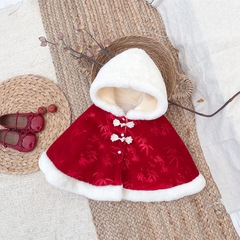 新しい中国式の赤ちゃんのマントとベルベットの保温0-2歳の女の子の防風コート中国風かわいいマント1