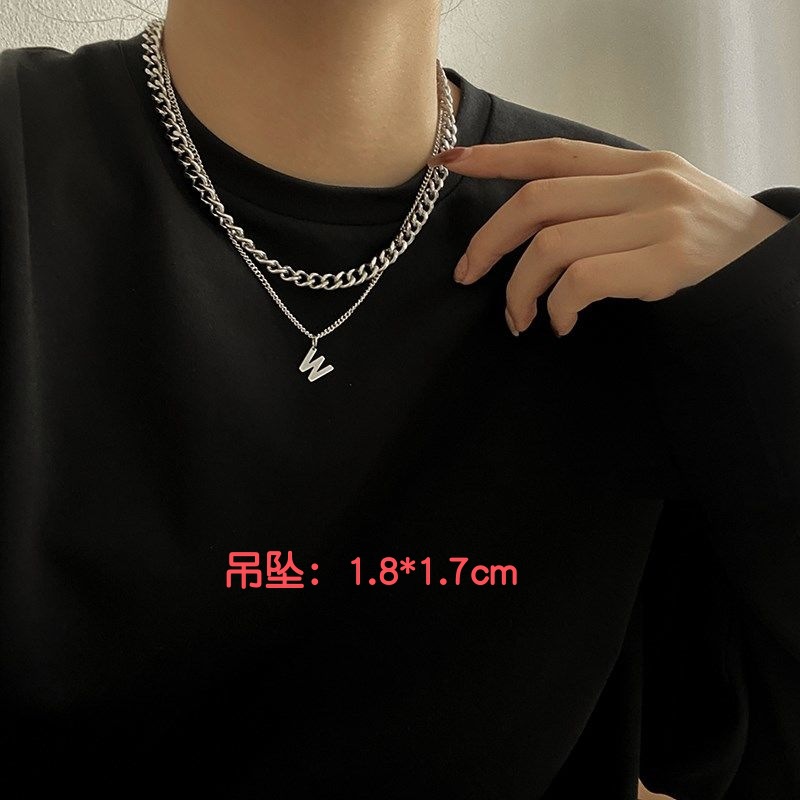 Collier croix double couche pour homme, style hip-hop européen et américain, tendance Instagram, design de niche, cubain_voghion.com