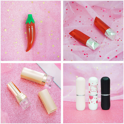 Lipstick tube 12.1 hollow alpaca lipstick empty tube plasticine round tube cute little girl empty lipstick tube