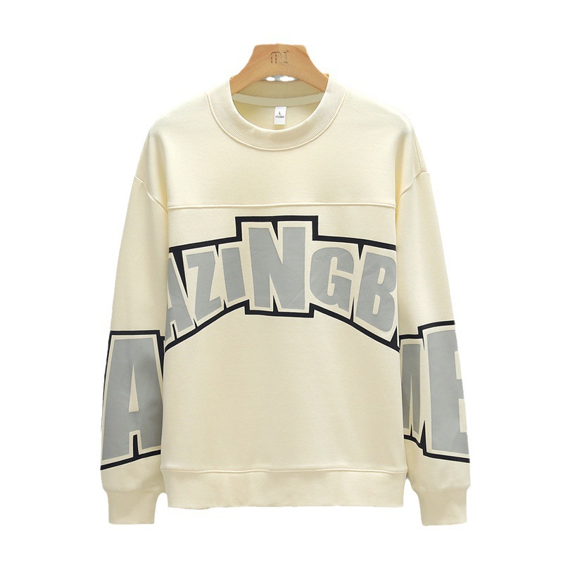 Maglione girocollo per la primavera e l'autunno nuova camicia con fondo, top a maniche lunghe, etichetta di moda casual ampia_voghion.com