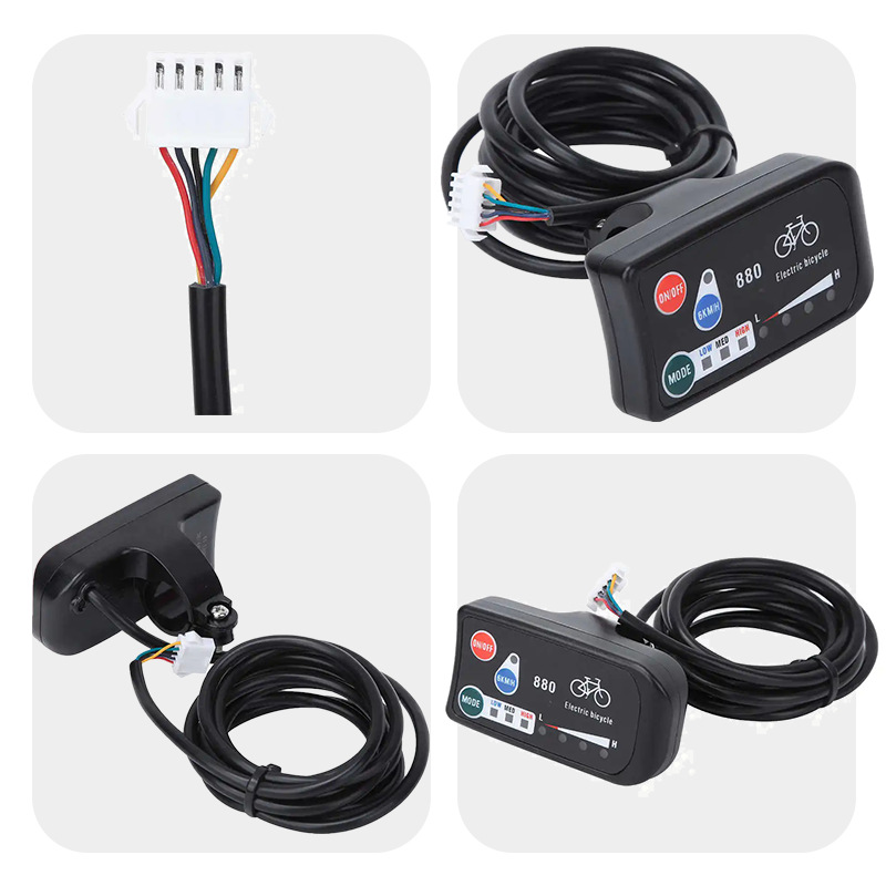 Cross-border mountain bike bicycle lithium battery power assist modification accessories Quantum KT-LED880 instrument SM connector
