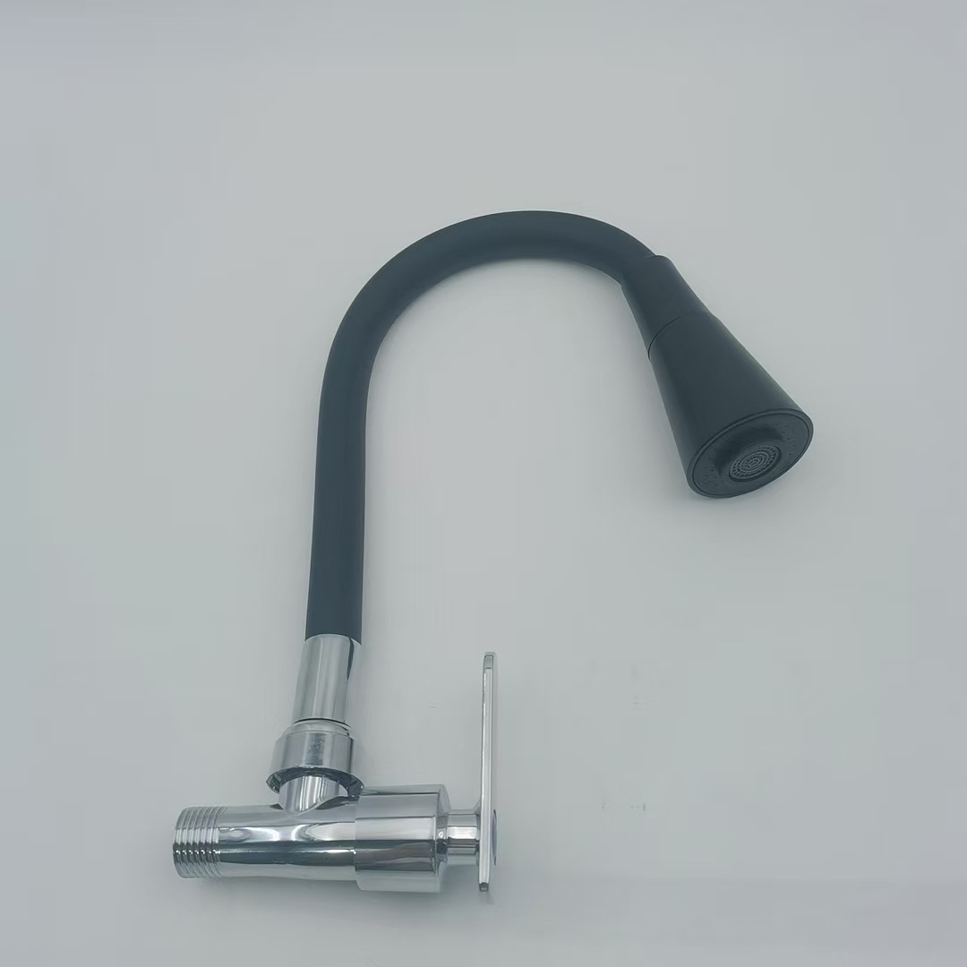 横式4分厨房菜盆水龙头  入墙四分单冷水彩色管喇叭头水龙头