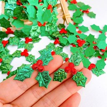 跨境仿真圣诞绿叶圣诞球工艺品礼品头饰花环三叶草爱尔兰diy手工