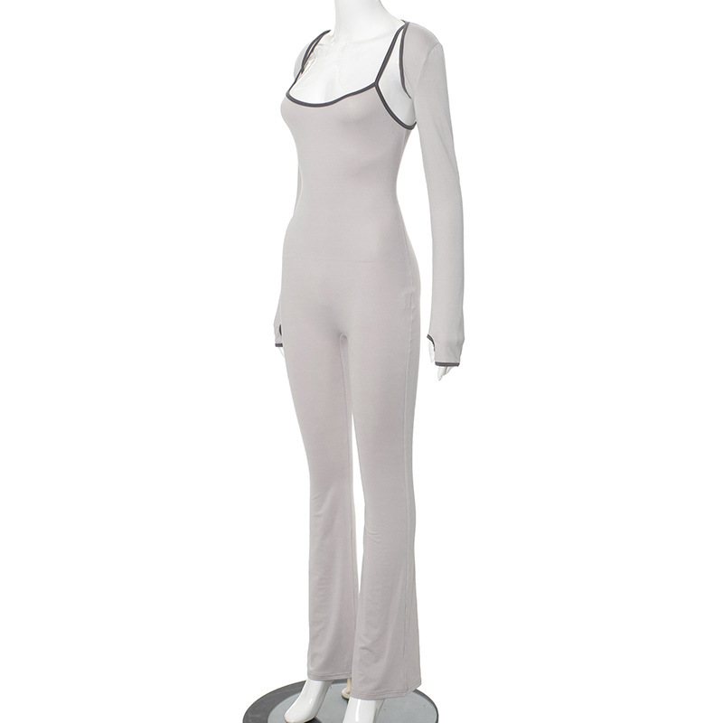 Women Wear Popular Square Collar Sleeveless Tight Top Jumpsuit Women