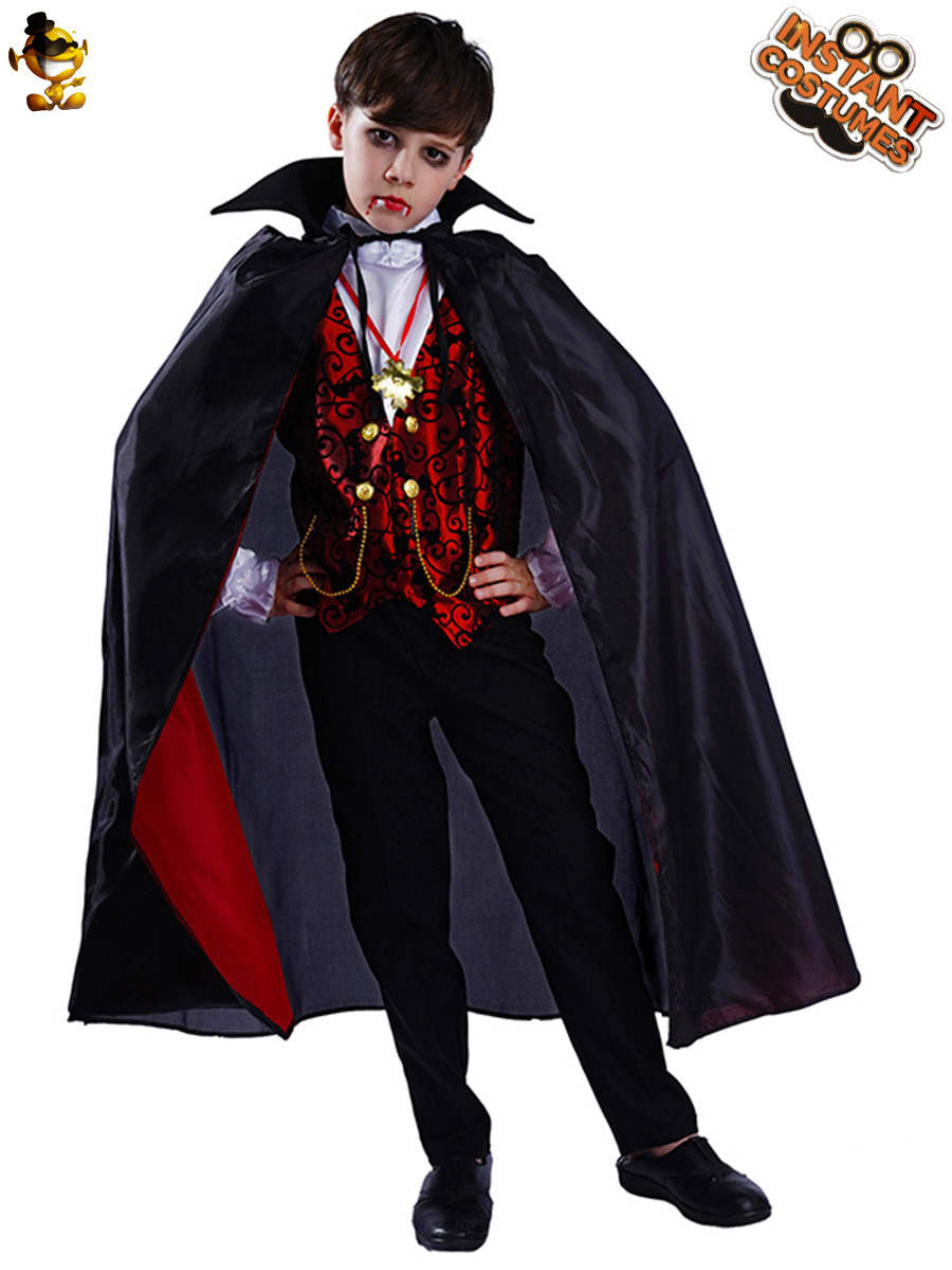 Niño pequeño de Halloween vampiro partido traje niño vampiro juego de rol etapa traje de cosplay image 3