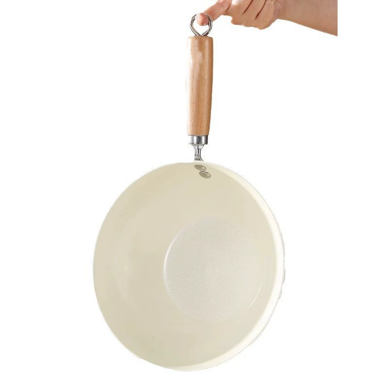Японская белая нескользящая кастрюля, маленькая wok универсальная сковорода для жарки без покрытия, плоское дно, керамическая маленькая чугунная кастрюля, оптом