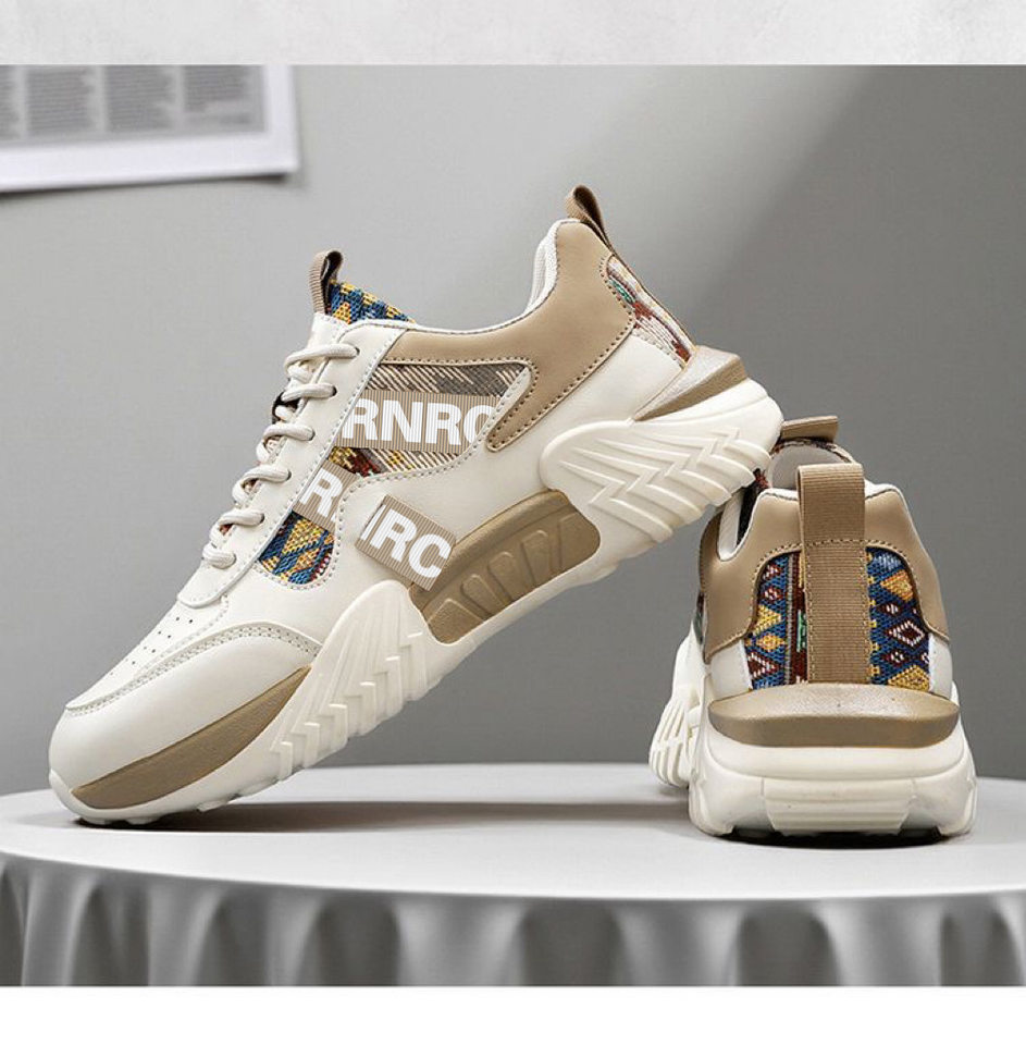 Giày thể thao nam sneaker trắng kiểu mới, giày casual thời trang cho thanh niên, đế dày gót thấp — Màu kaki, Màu xanh dương, màu đỏ chi tiết 18